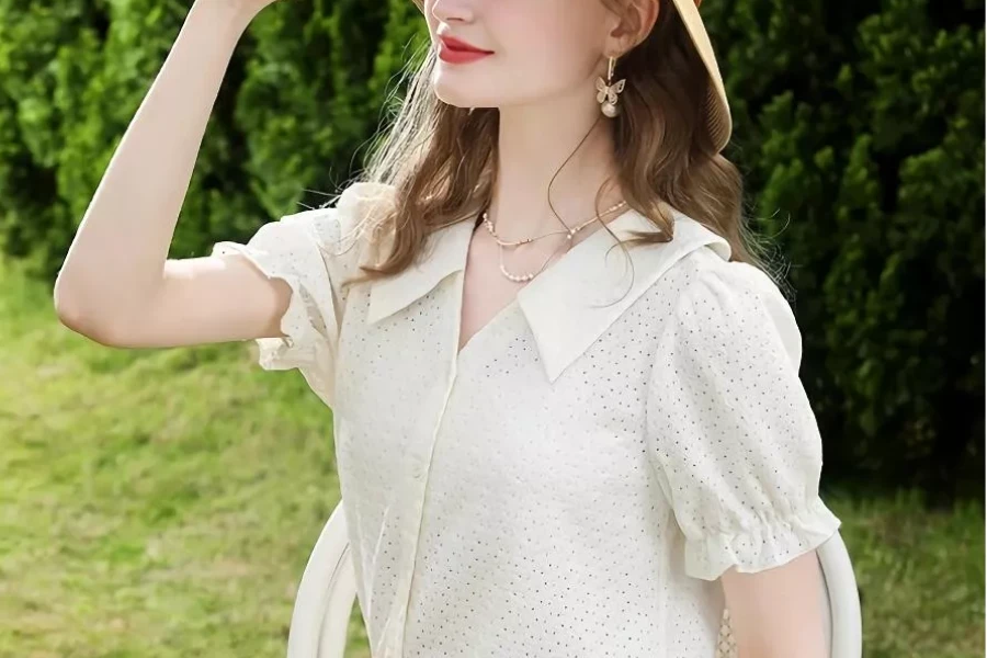 Chic Apricot Lace Top for Women